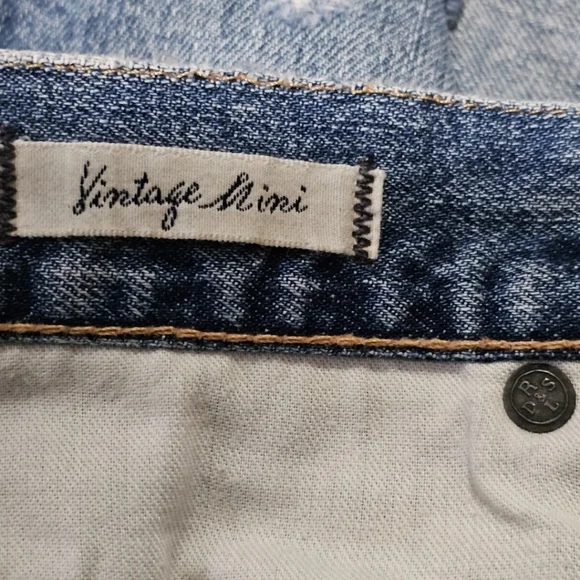 Ralph Lauren Denim & Supply Tillary Blue Denim Mini Skirt Distressed Size 30 - Picture 10 of 12